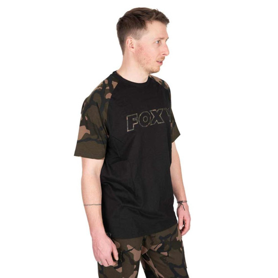 FOX Black/Camo Outline T-Shirt - tričko