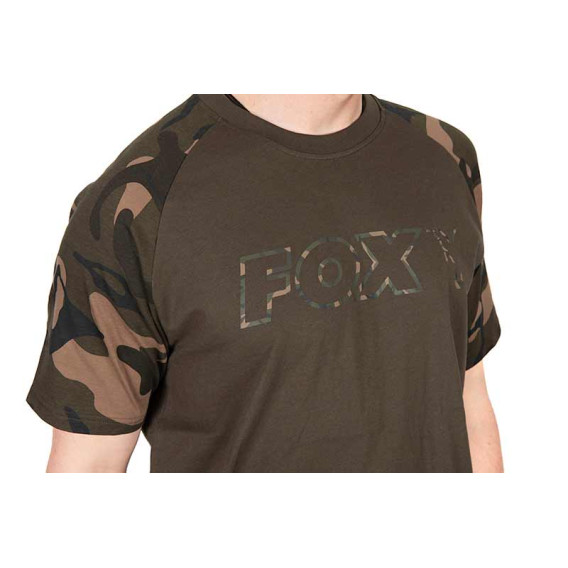 FOX Khaki/Camo Outline T-Shirt - tričko