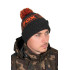 FOX Collection Bobble Black/Orange - pletená čiapka