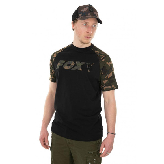 FOX Raglan T-Shirt Black/Camo - tričko