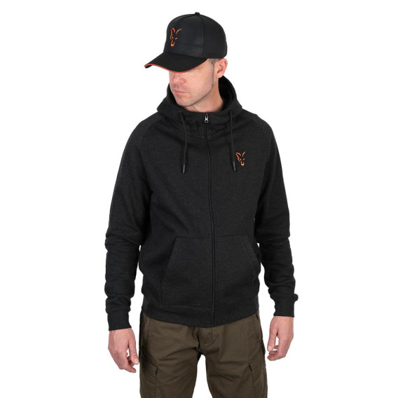 FOX Collection Black/Orange Lightweight Hoodie - mikina