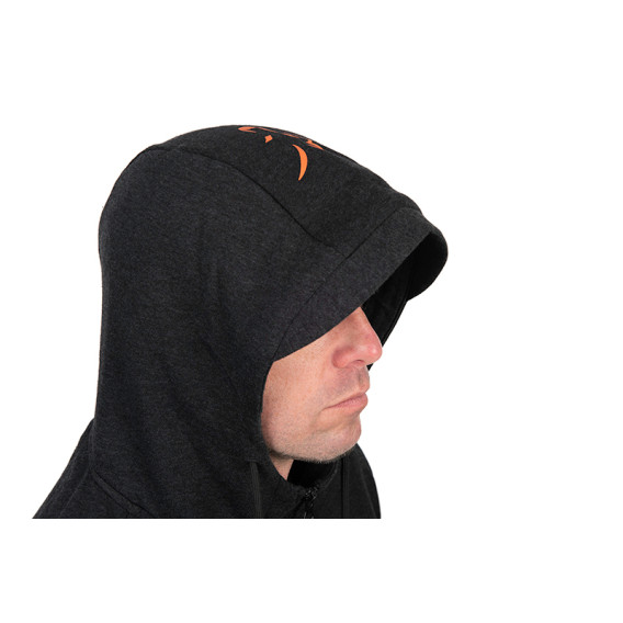 FOX Collection Black/Orange Lightweight Hoodie - mikina