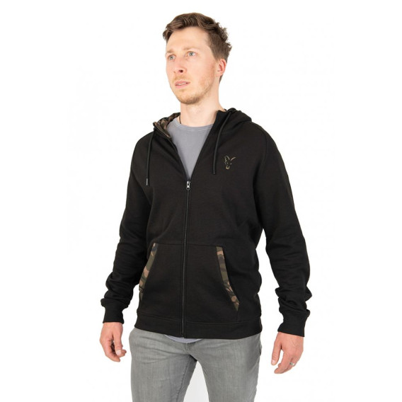 FOX Black/Camo Zip Lightweight Hoody - mikina