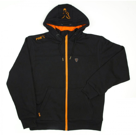 FOX Black/Orange Heavy Lined Hoodie - mikina