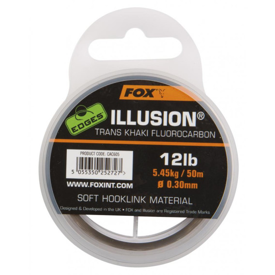 FOX EDGES Illusion Soft Hooklink 12lb - fluorokarbón 