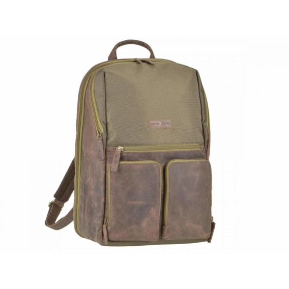 GREENBURRY Leder/Nylon Business Rucksack L - batoh