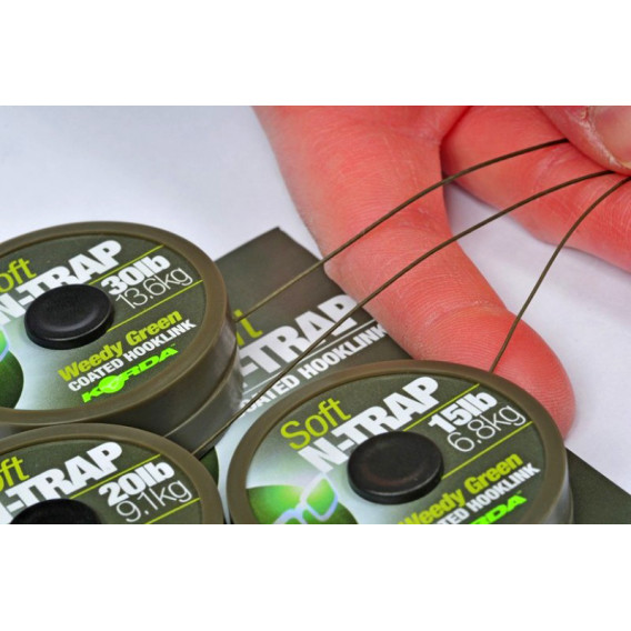 KORDA N-Trap Soft 30lb Weedy Green - nadväzcová šnúrka