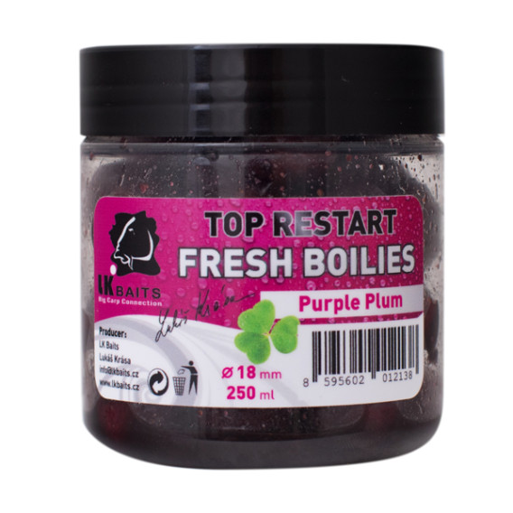 LK BAITS Fresh Boilies TopRestart 18mm 250ml Purple Plum 