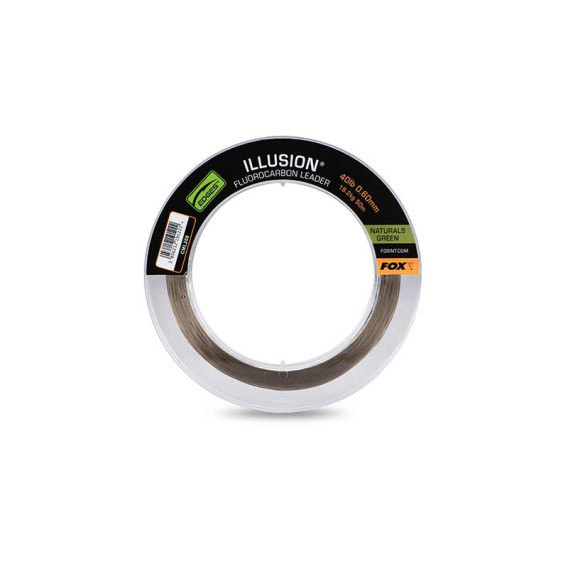 FOX Illusion Fluorocarbon Leader 0.60mm Naturals Green - florokarbón