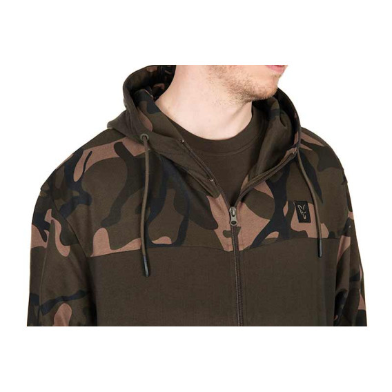 FOX LW Khaki/Camo Split Zip Hoody - mikina