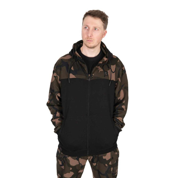 FOX LW BLack/Camo Split Zip Hoody - mikina