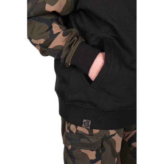 FOX LW BLack/Camo Split Zip Hoody - mikina