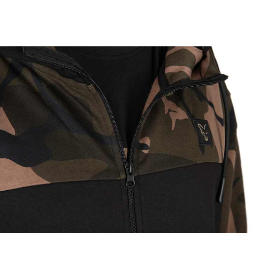 FOX LW BLack/Camo Split Zip Hoody - mikina