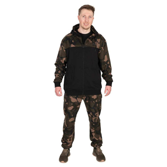 FOX LW BLack/Camo Split Zip Hoody - mikina