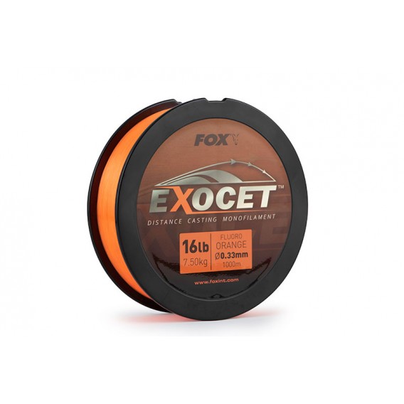 FOX Exocet Fluoro Orange Mono 0.33mm 1000m - kaprársky vlasec 