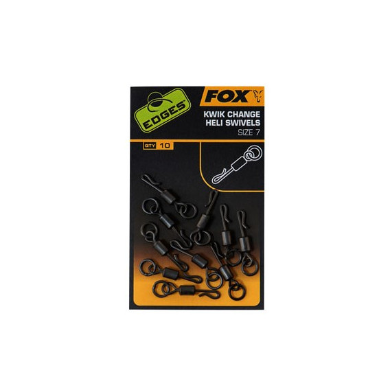 FOX EDGES Kwik Change Heli Swivels Size 7 - rýchloobratlíky s krúžkom 10ks