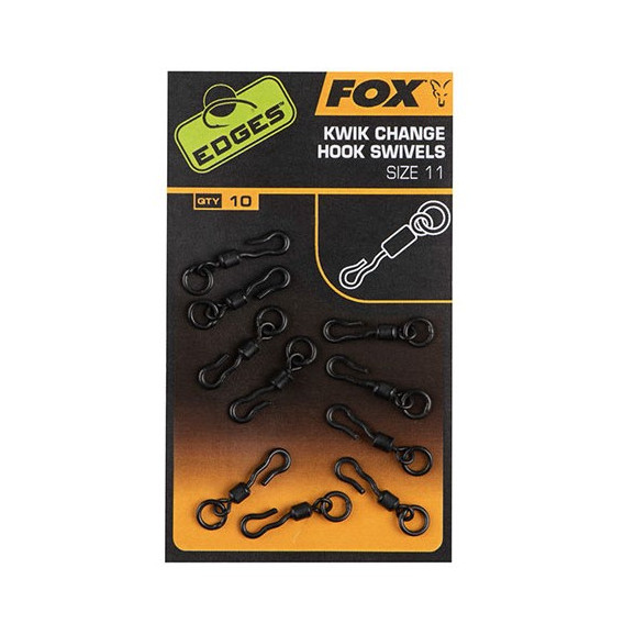 FOX EDGES Kwik Change Hook Swivels Size 11 - ronnie obratlíky 10ks