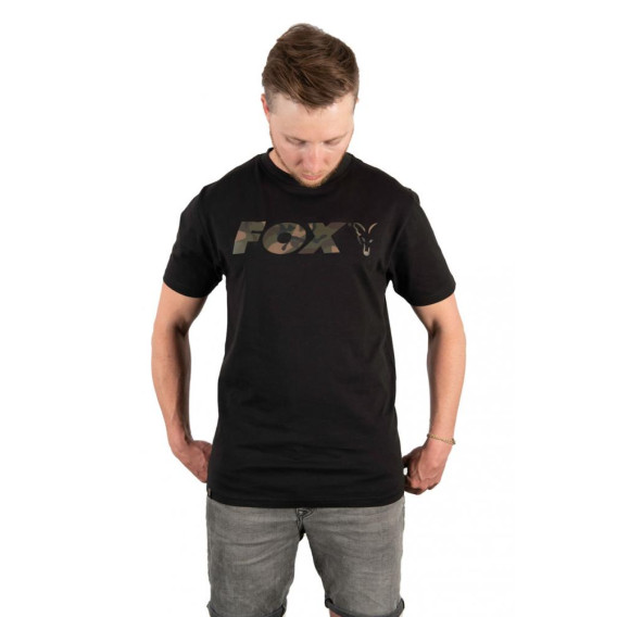 FOX Black/Camo Chest Print T-Shirt - tričko