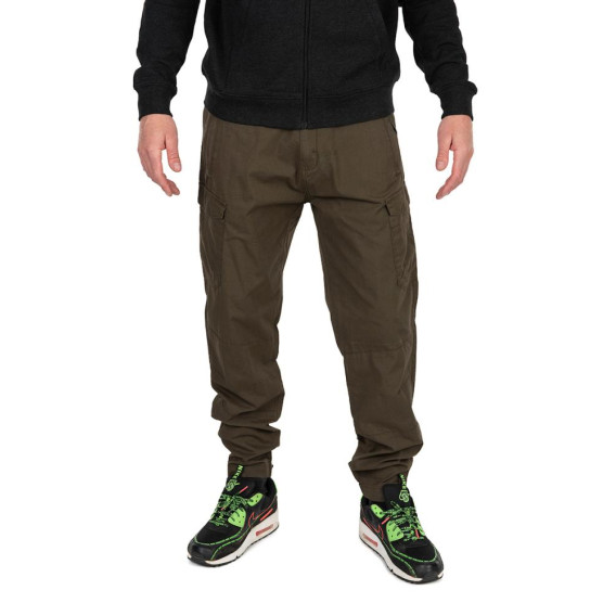 FOX Green/Black Lightweight Cargo Trousers - nohavice