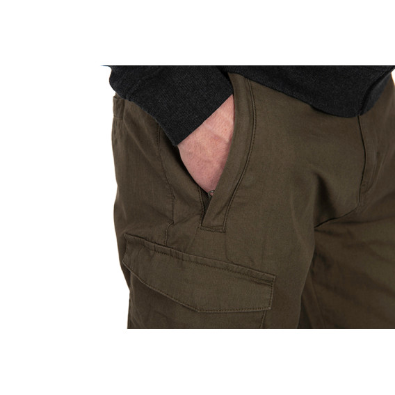 FOX Green/Black Lightweight Cargo Trousers - nohavice