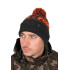 FOX Collection Bobble Black/Orange - pletená čiapka